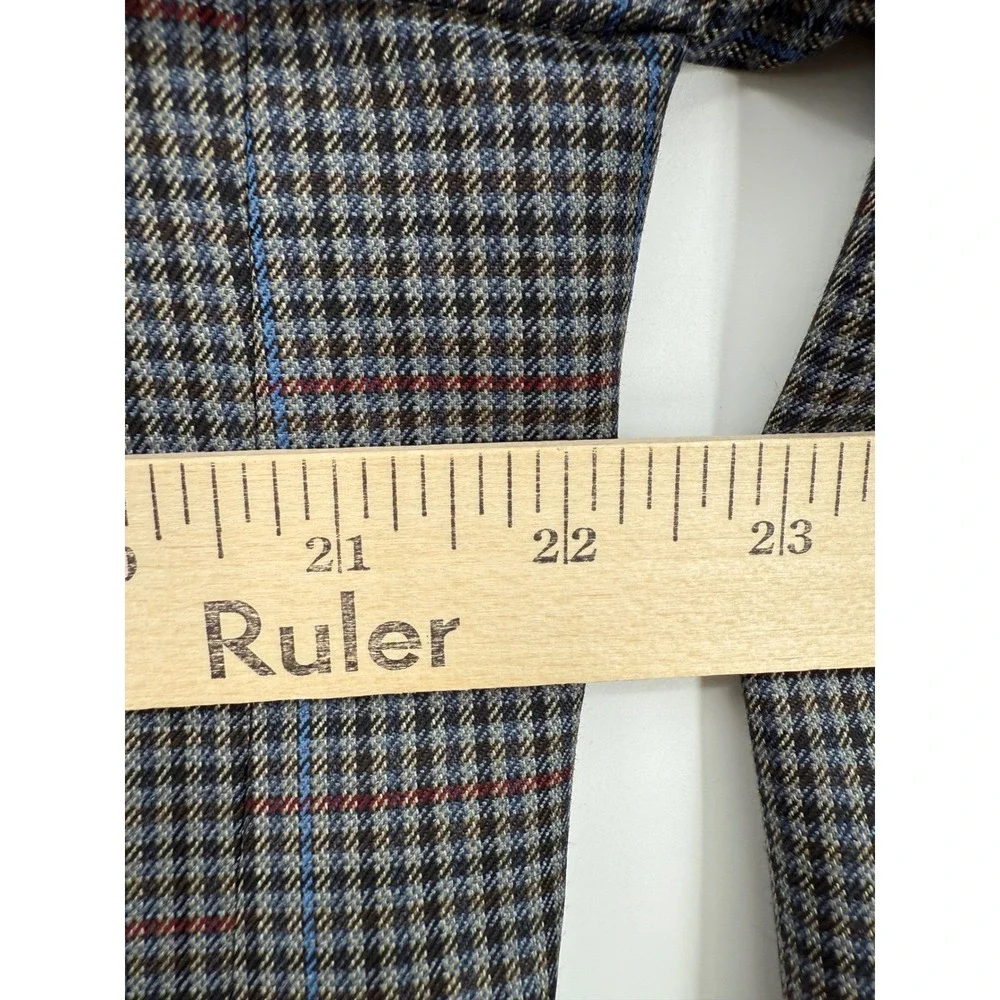Joseph Abboud Sport Coat Mens 44L Blue Gray Check Wool Blazer Jacket Made USA - Picture 10 of 11